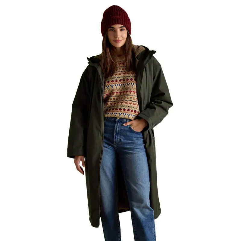 Joules Coverall Oversized Womens Waterproof Coat - Rosemary Green-10