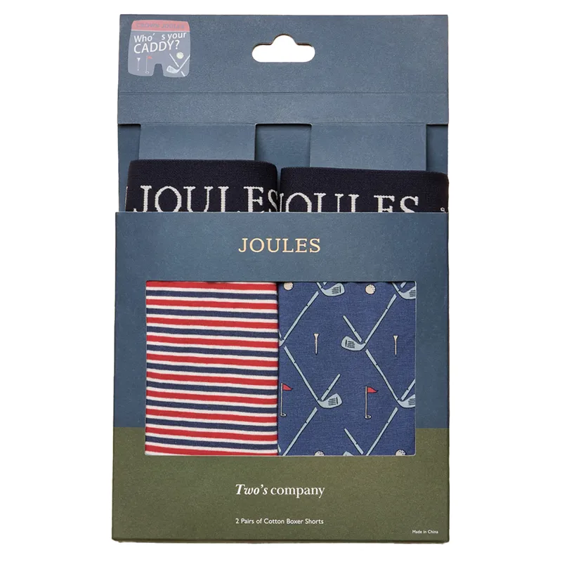 Joules Crown Joules Mens Boxers 2 Pack - Burgundy/Red-1