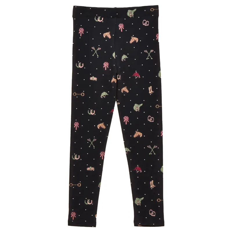 Joules Dee Dee Junior Leggings - Navy/Tictac Horse-1