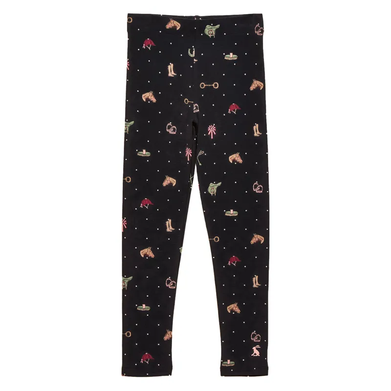 Joules Dee Dee Junior Leggings - Navy/Tictac Horse
