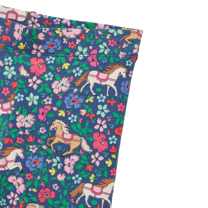 Joules DeeDee Junior Girls Jersey Leggings - Navy/Ditsy Horse-3