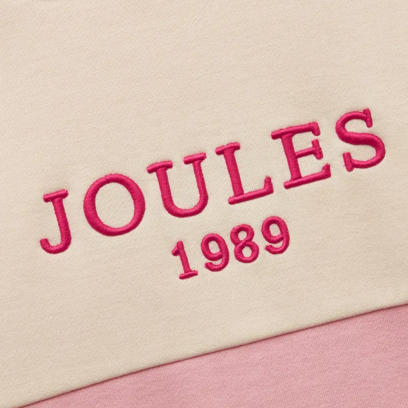 Joules Elliot Junior Girls 1/4 Zip Sweatshirt - Pink Colourblock-3