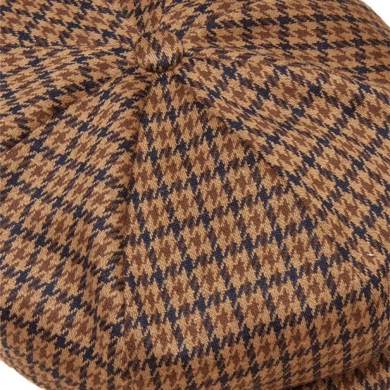 Joules Elvaston Womens Baker Boy Hat - Natural Houndstooth-4