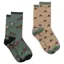 Joules Everyday Womens Socks 2 Pack - Khaki Horse/Neutral Horse