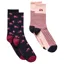 Joules Womens Everyday Socks 2 Pack - Navy/Pink