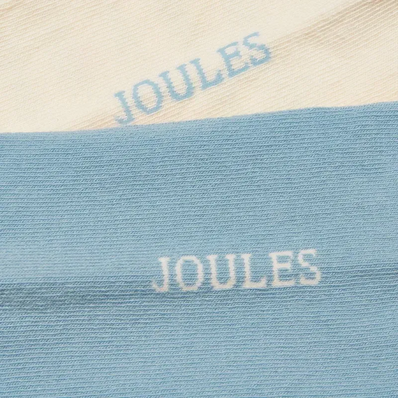 Joules Everyday Womens Socks 2 Pack - Blue/Ecru-2