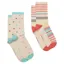 Joules Everyday Womens Socks 2 Pack - Multi/Ecru