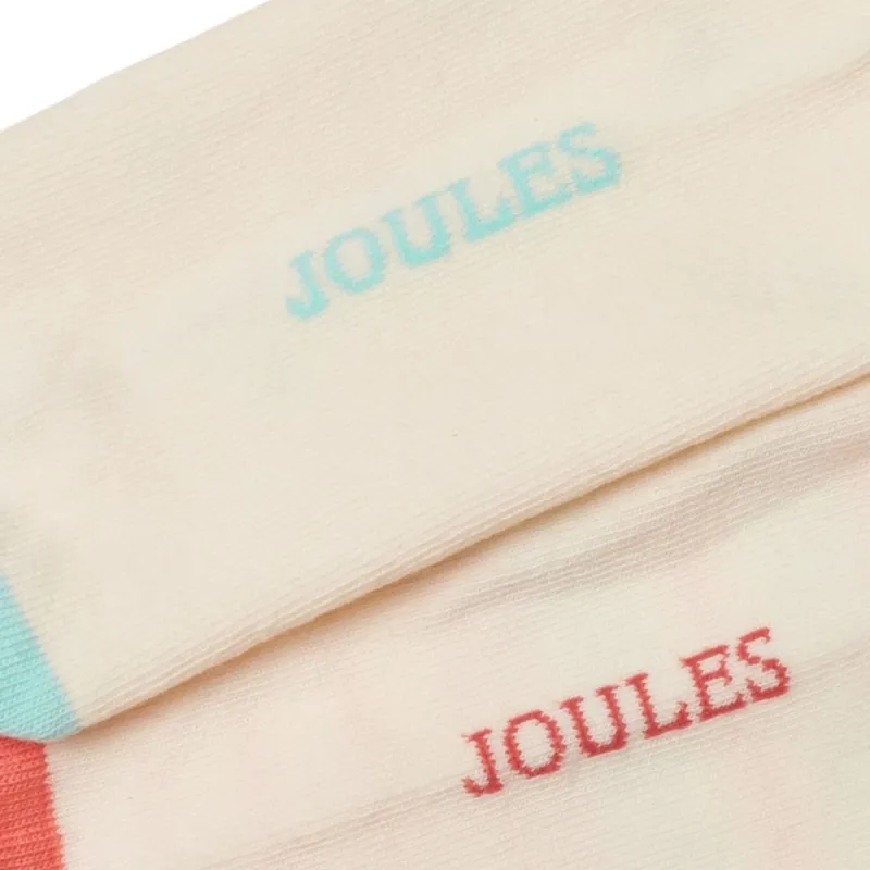 Joules Everyday Womens Socks 2 Pack - Multi/Ecru-2