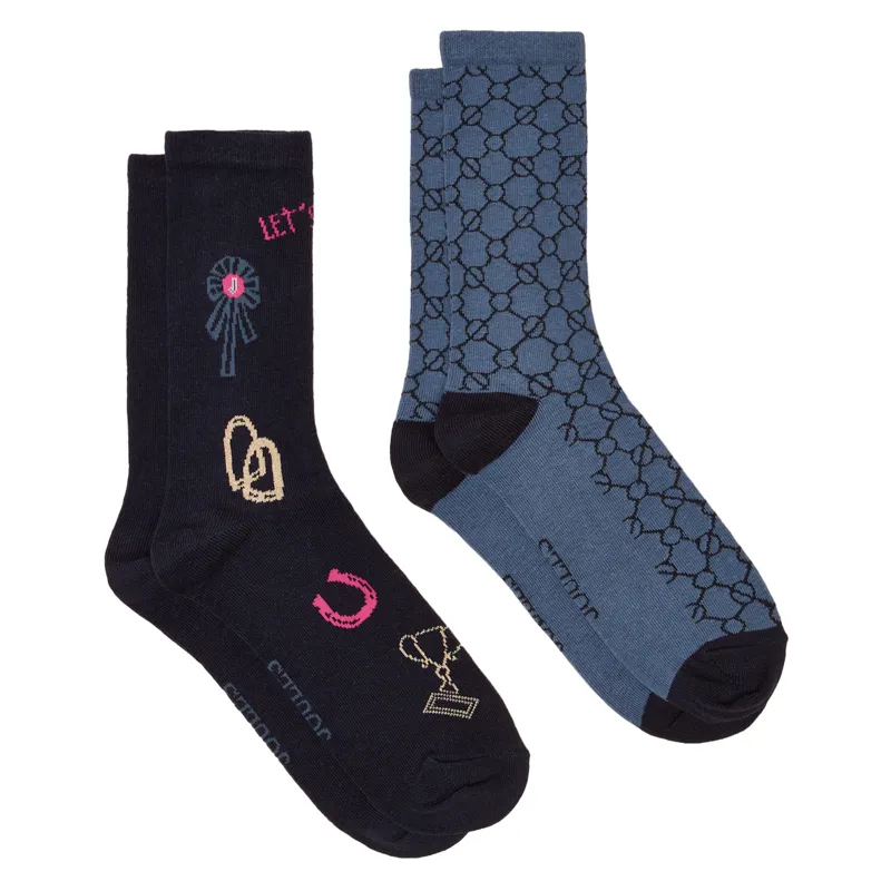 Joules Womens Everyday Socks 2 Pack - Navy