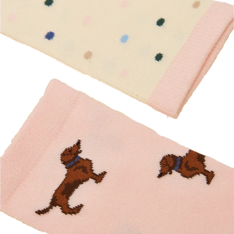 Joules Womens Everyday Socks 2 Pack - Pink/Blue-2