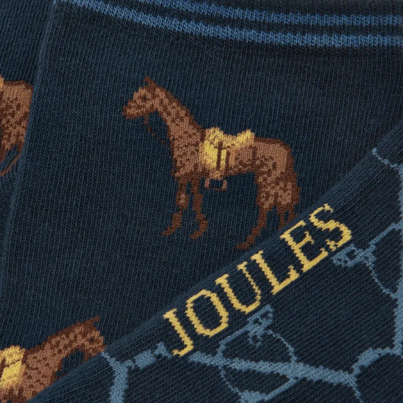 Joules Everyday Womens Socks 2 Pack - Navy Horse-2