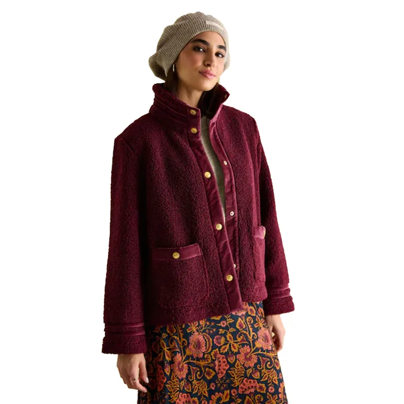 Joules Fleur Womens Fleece Jacket - Red-5