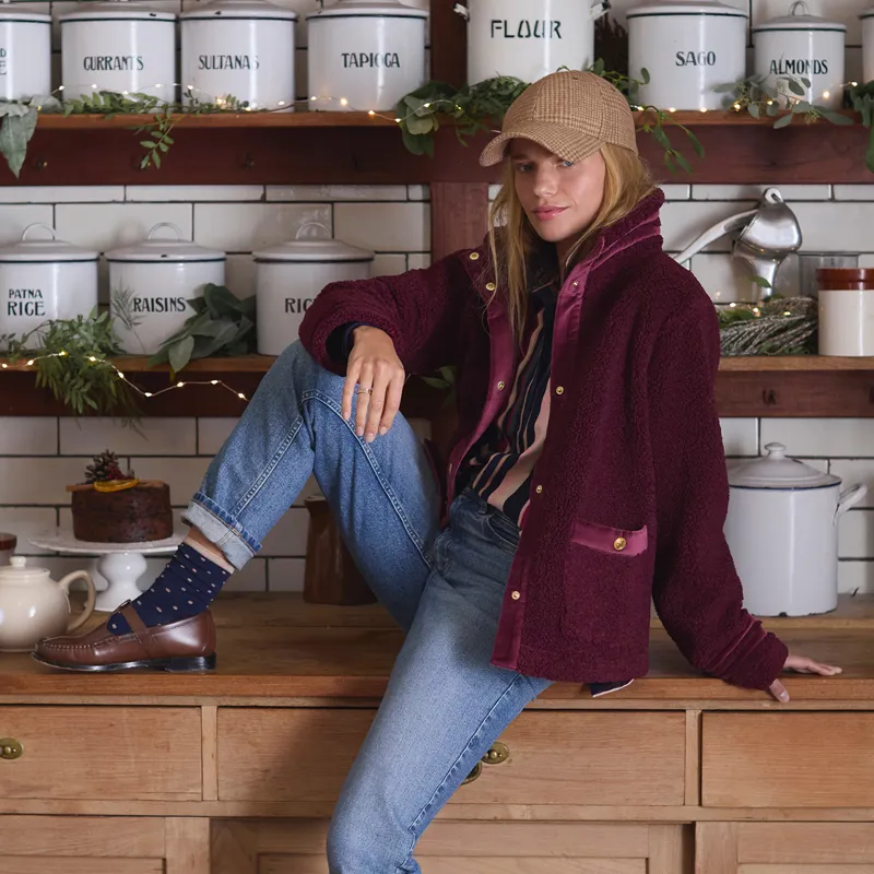 Joules Fleur Womens Fleece Jacket - Red-9