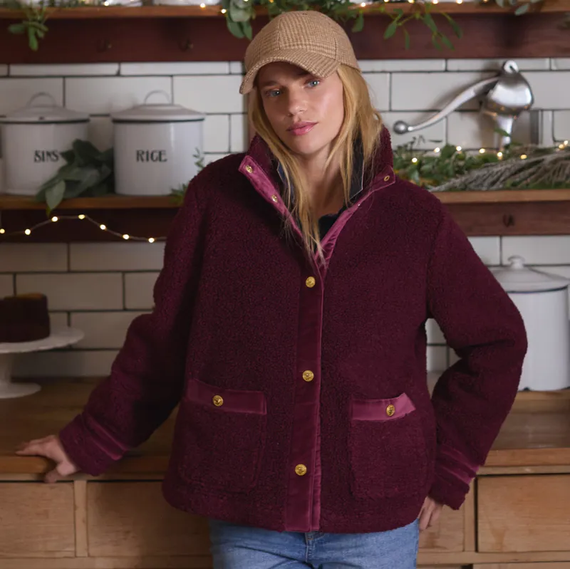 Joules Fleur Womens Fleece Jacket - Red