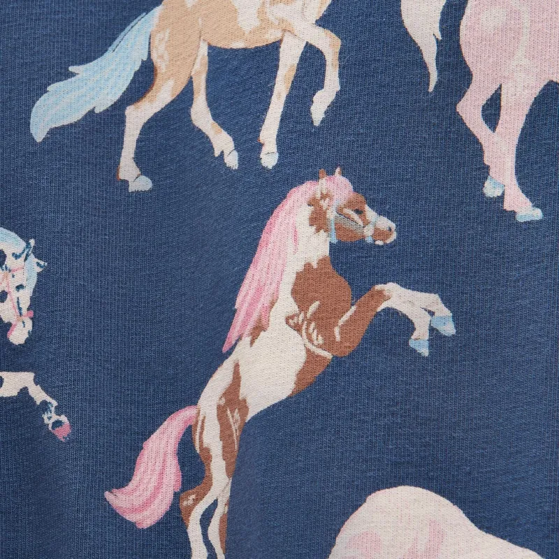 Joules DeeDee Junior Girls Jersey Leggings - Navy/Horse Print-3