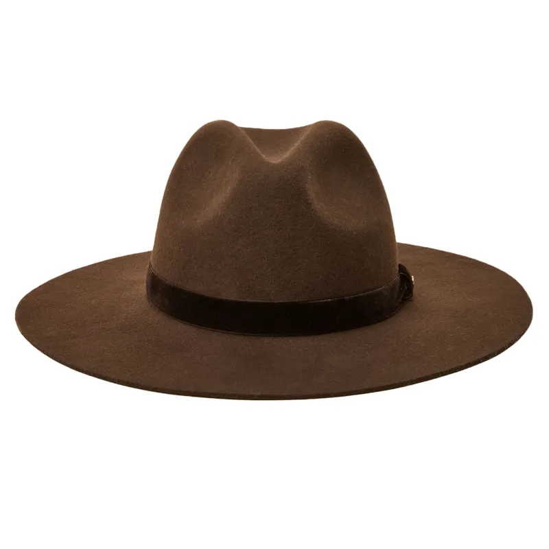 Joules Grove Womens Wool Fedora Hat - Chocolate Brown-1