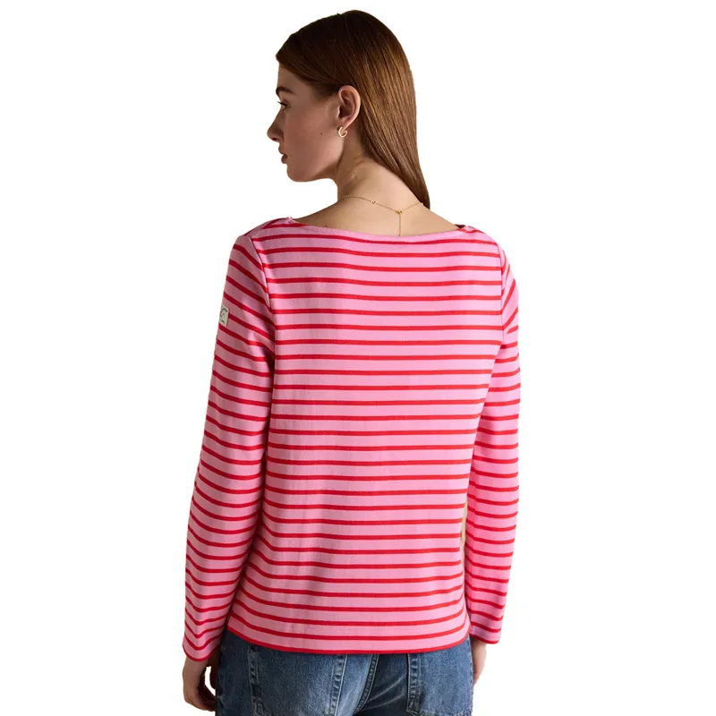 Joules Harbour Womens Long Sleeve Top - Pink/Red Stripe-2