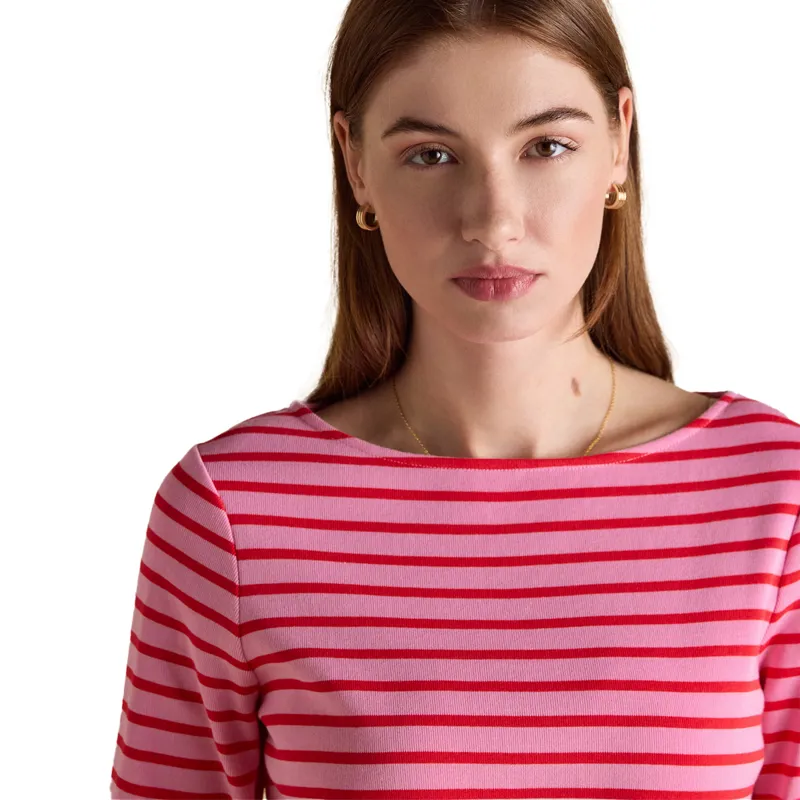 Joules Harbour Womens Long Sleeve Top - Pink/Red Stripe-4