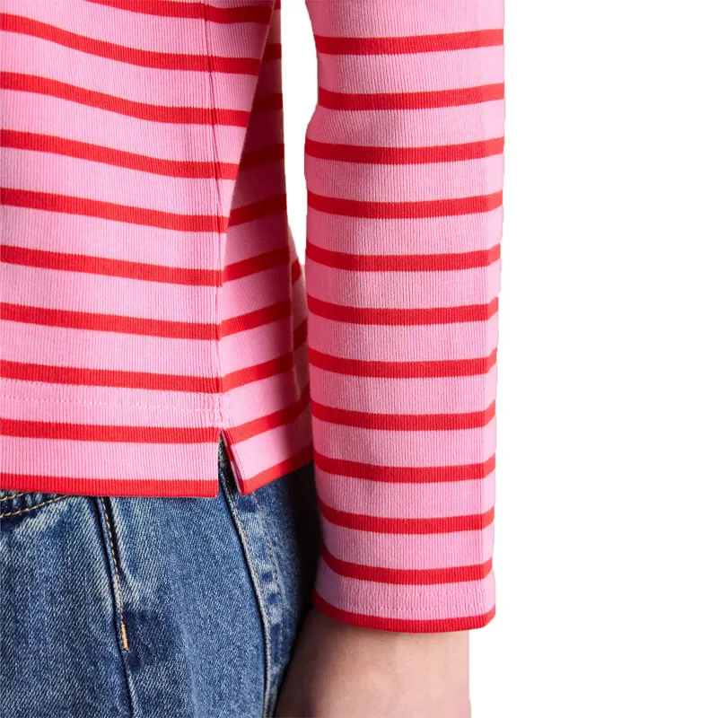 Joules Harbour Womens Long Sleeve Top - Pink/Red Stripe-6