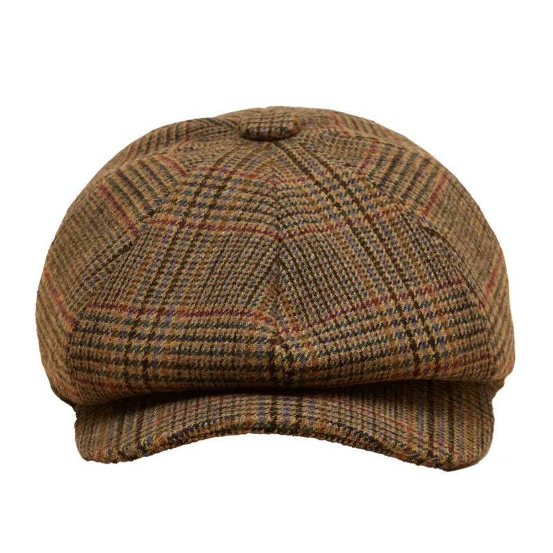 Joules Harrogate Womens Check Baker Boy Hat - Brown-1