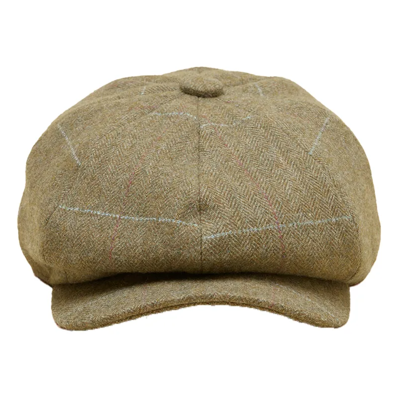 Joules Harrogate Womens Check Baker Boy Hat - Green-1