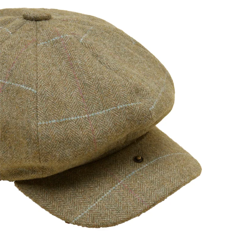 Joules Harrogate Womens Check Baker Boy Hat - Green-3