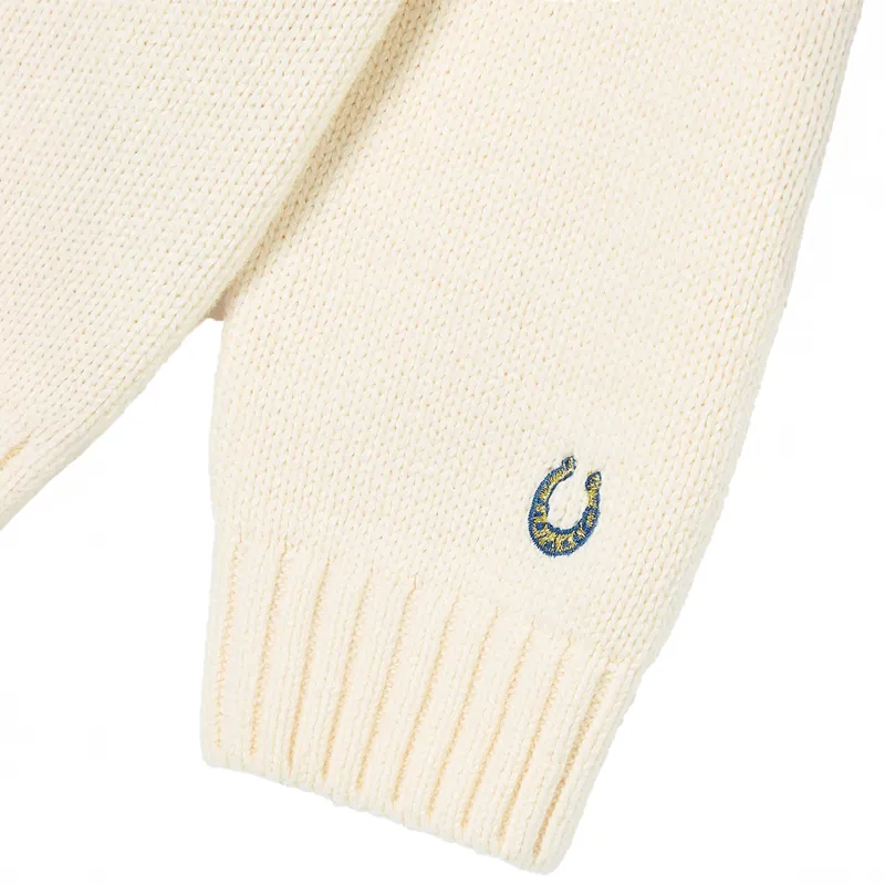 Joules Hattie Junior Girls Knitted Jumper - Cream/Horses-5