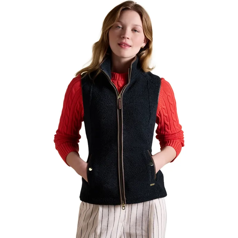 Joules Heritage Womens Borg Fleece Gilet - Navy-1