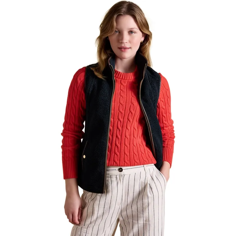 Joules Heritage Womens Borg Fleece Gilet - Navy-3