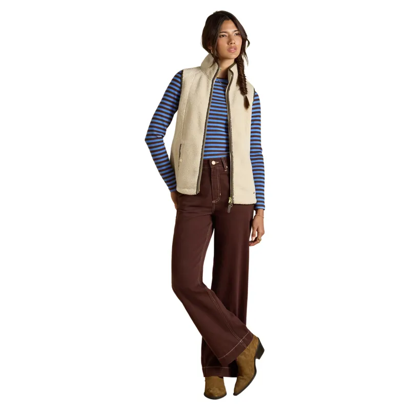 Joules Heritage Womens Borg Fleece Gilet - Cream-8