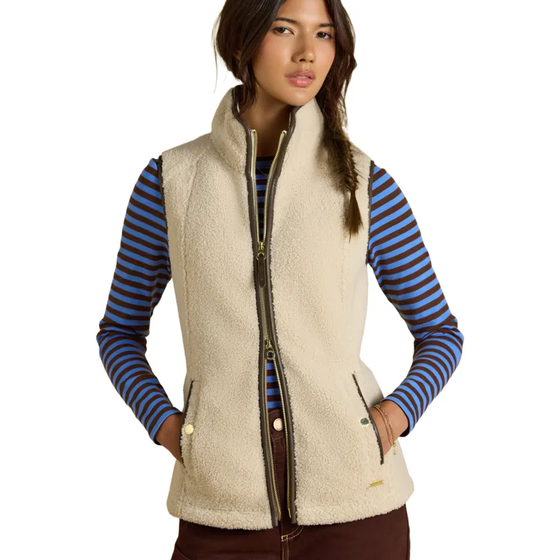 Joules Heritage Womens Borg Fleece Gilet - Cream-3