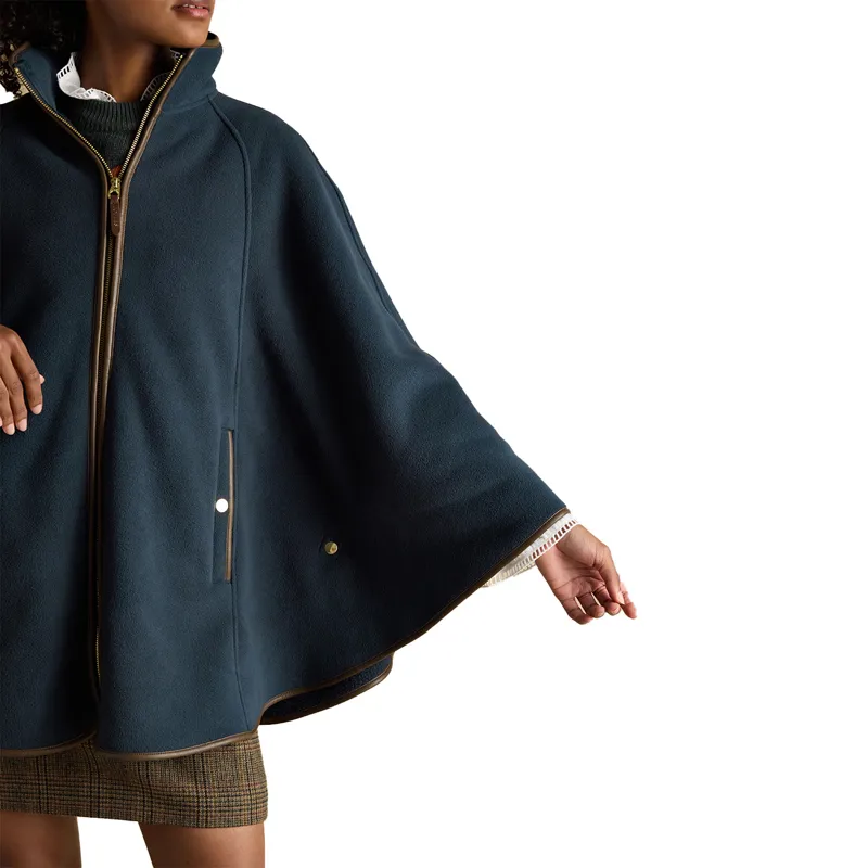 Joules Heritage Polar Fleece Womens Longline Cape - Navy-11