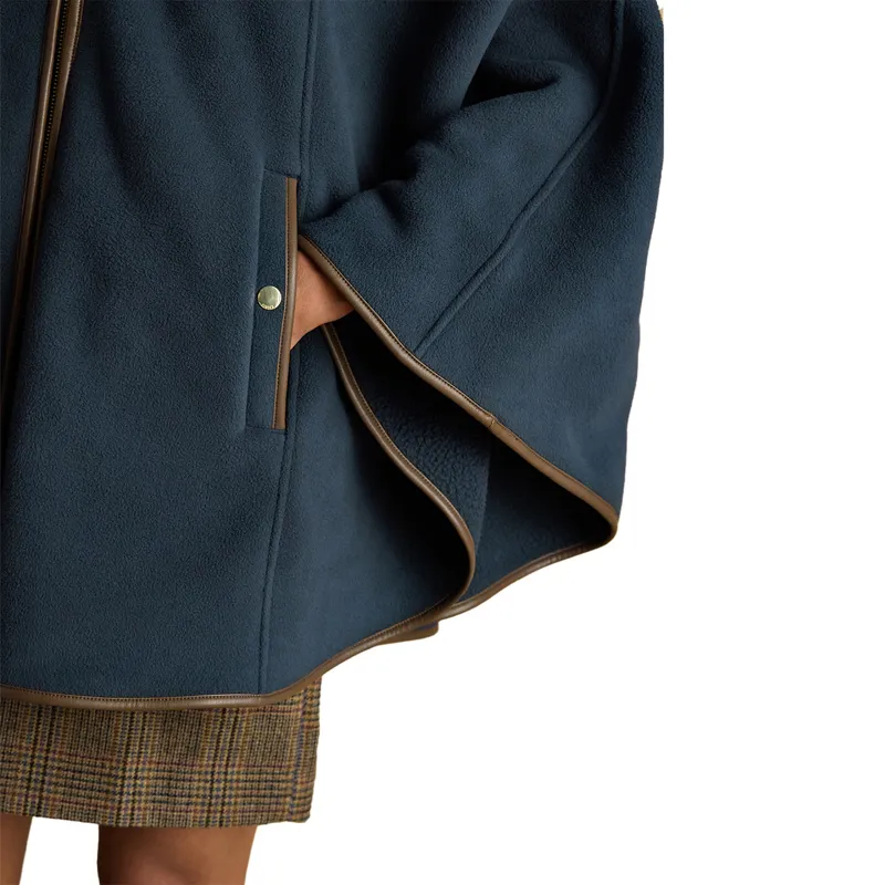 Joules Heritage Polar Fleece Womens Longline Cape - Navy-3