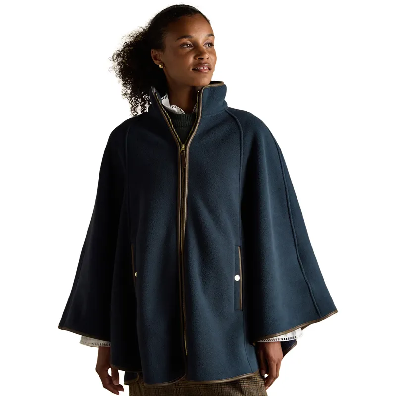 Joules Heritage Polar Fleece Womens Longline Cape - Navy-5