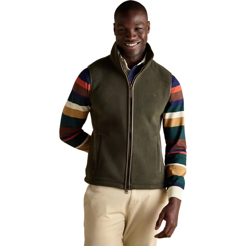Joules Heritage Mens Fleece Gilet - Khaki-3