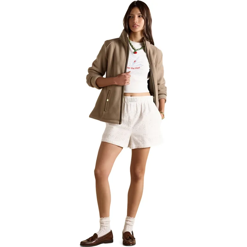 Joules Heritage Womens Full Zip Long Sleeve Fleece - Mink Brown-7