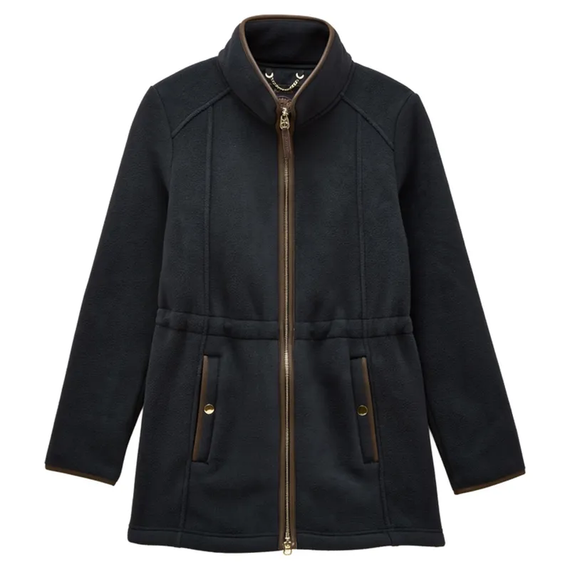 Joules Heritage Womens Longline Zip Up Polar Fleece Jacket - Navy-2