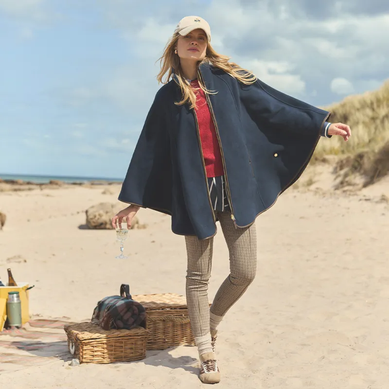 Joules Heritage Polar Fleece Womens Longline Cape - Navy-9