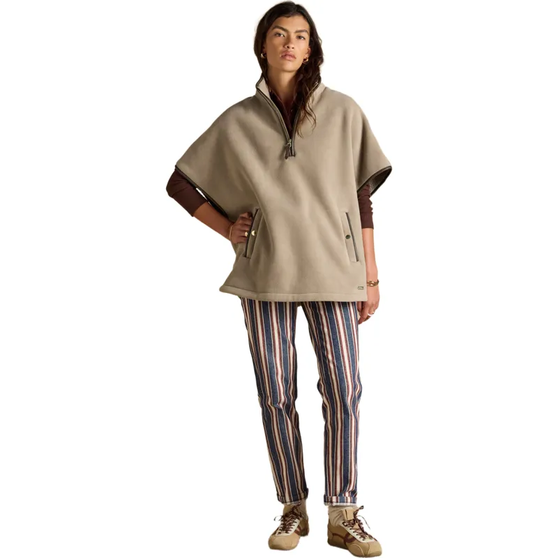 Joules Heritage Fleece Womens Short Cape - Mink Brown-4