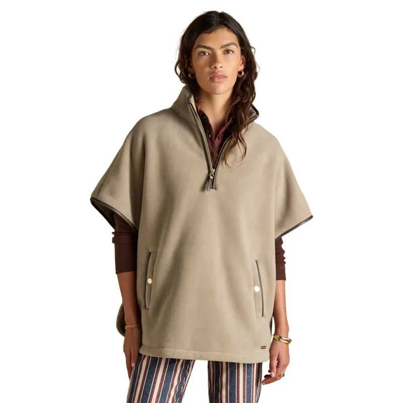 Joules Heritage Fleece Womens Short Cape - Mink Brown