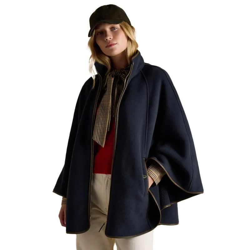 Joules Heritage Polar Fleece Womens Longline Cape - Navy-4