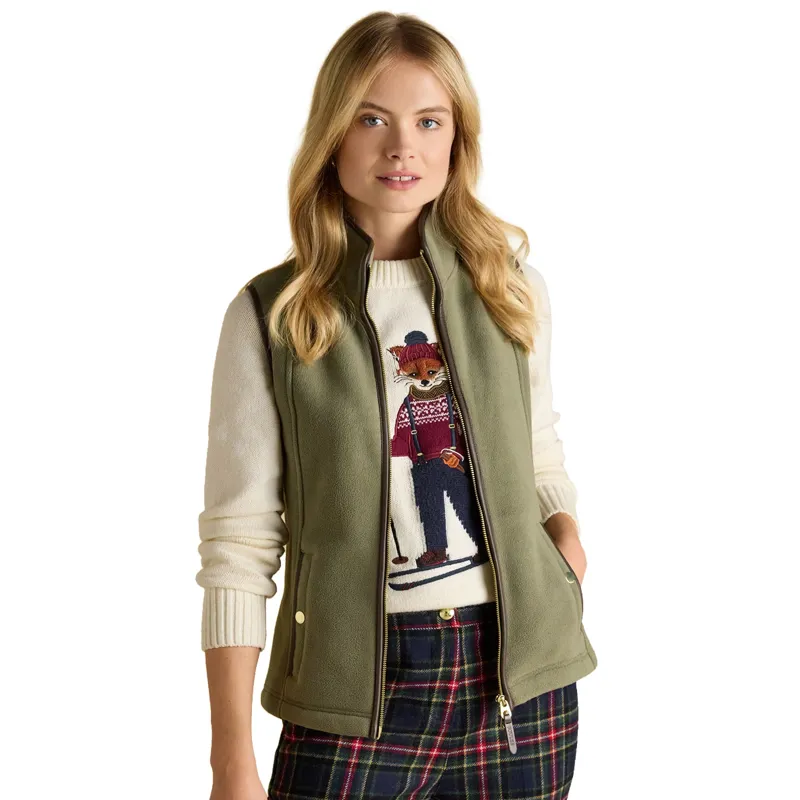 Joules Heritage Womens Fleece Gilet - Light Green-2