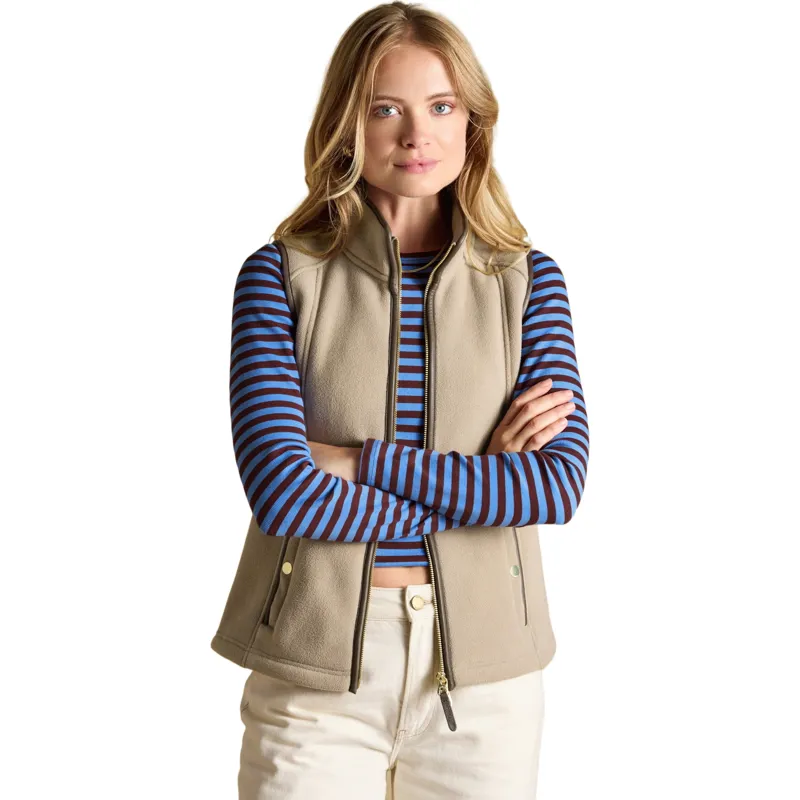 Joules Heritage Womens Fleece Gilet - Mink Brown-5