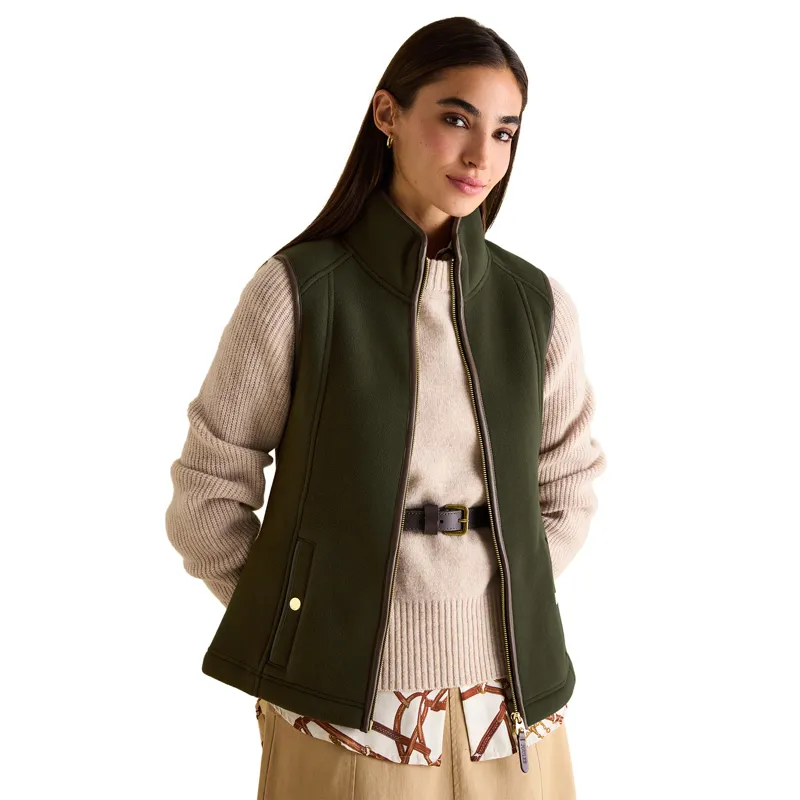 Joules Heritage Womens Fleece Gilet - Green-2