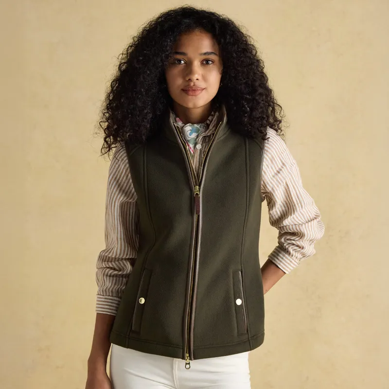 Joules Heritage Womens Fleece Gilet - Green-3