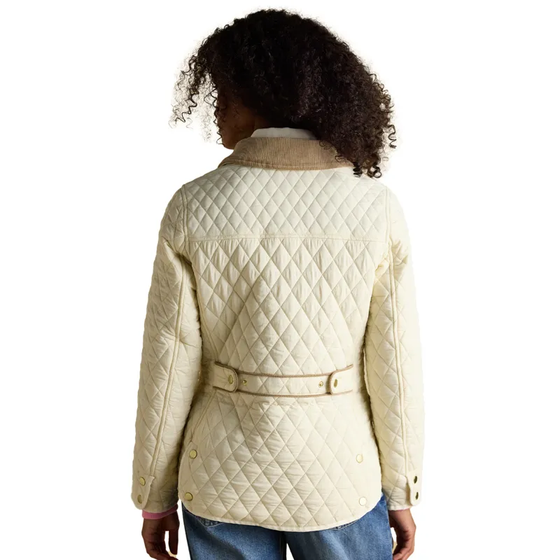 Joules Highclere Womens Diamond Quilted Jacket - Natural-2