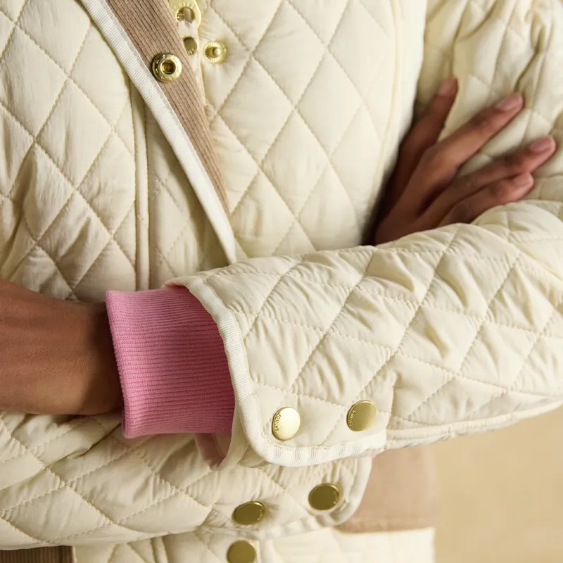 Joules Highclere Womens Diamond Quilted Jacket - Natural-4
