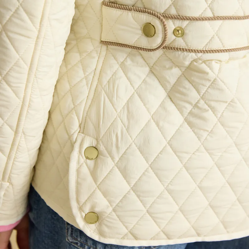 Joules Highclere Womens Diamond Quilted Jacket - Natural-6