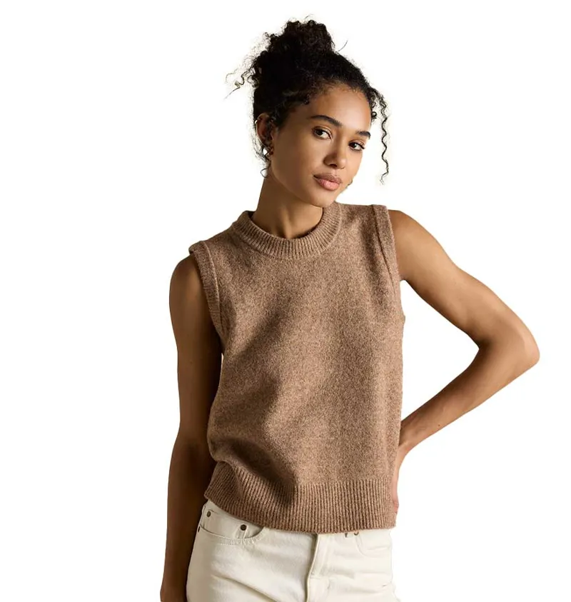 Joules Holly Womens Knit Vest - Tan