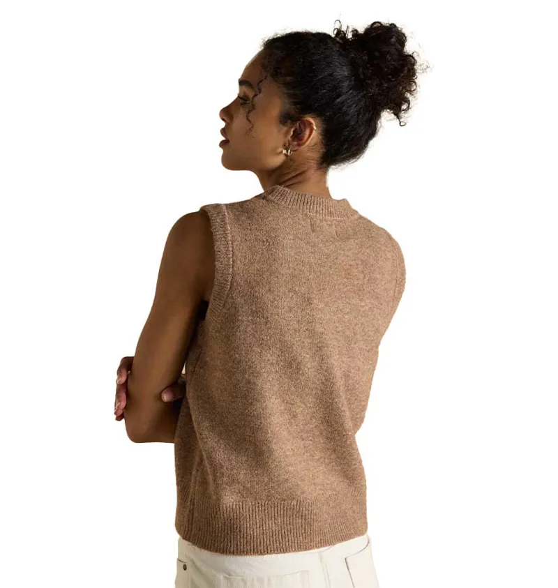 Joules Holly Womens Knit Vest - Tan-3